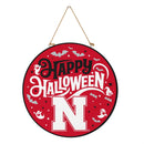 University of Nebraska Halloween Round Door Decor with Hanging Rope, 18x18