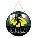 Michigan State University Bigfoot Round Door Decor with Hanging Rope, 18x18