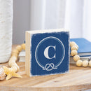 Coastal Wooden Plock Monogram Nautical 6" C C