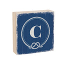 Coastal Wooden Plock Monogram Nautical 6" C C