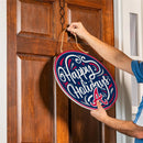 Atlanta Braves Holiday Round Door Décor with Hanging Rope, 18x18
