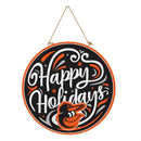 Baltimore Orioles Holiday Round Door Décor with Hanging Rope, 18x18