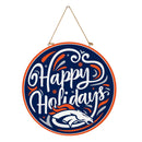 Denver Broncos Holiday Round Door Decor with Hanging Rope, 18x18