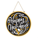 Pittsburgh Penguins Holiday Round Door Decor with Hanging Rope, 18x18