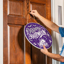 Texas Christian University Halloween Round Door Decor with Hanging Rope, 18x18