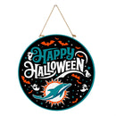 Miami Dolphins Halloween Round Door Decor with Hanging Rope, 18x18