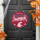 Washington State University Halloween Round Door Decor with Hanging Rope, 18x18