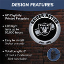 LAS VEGAS RAIDERS, Metal Lite, Round