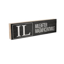 State Wooden Mantle Sign Illinois 18x5"