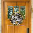 San Diego Padres Holiday Round Door Decor with Hanging Rope, 18x18