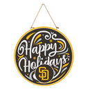San Diego Padres Holiday Round Door Decor with Hanging Rope, 18x18