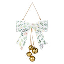 Shades of Emerald Hanging Wall Decor, Bow with Hanging Jingle Bells, Asst of 2