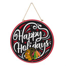 Chicago Blackhawks Holiday Round Door Decor with Hanging Rope, 18x18