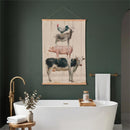 Hillside Pasture Indoor Wall Decor Canvas Tapestry, Stacked Animals 36"x24" Canvas Tapestry