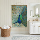 Seaside Retreat Indoor Wall Decor Canvas Tapestry, Peacock 52"X 36" Canvas Tapestry