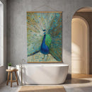 Seaside Retreat Indoor Wall Decor Canvas Tapestry, Peacock 52"X 36" Canvas Tapestry