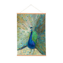 Seaside Retreat Indoor Wall Decor Canvas Tapestry, Peacock 36"x24" Canvas Tapestry