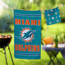 Miami Dolphins Quick Dry 1pc Kitchen Towel and 1pc Dish Cloth Kitchen Gift Set