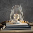 VivaStyle LED Metal Lantern, White, 9"H