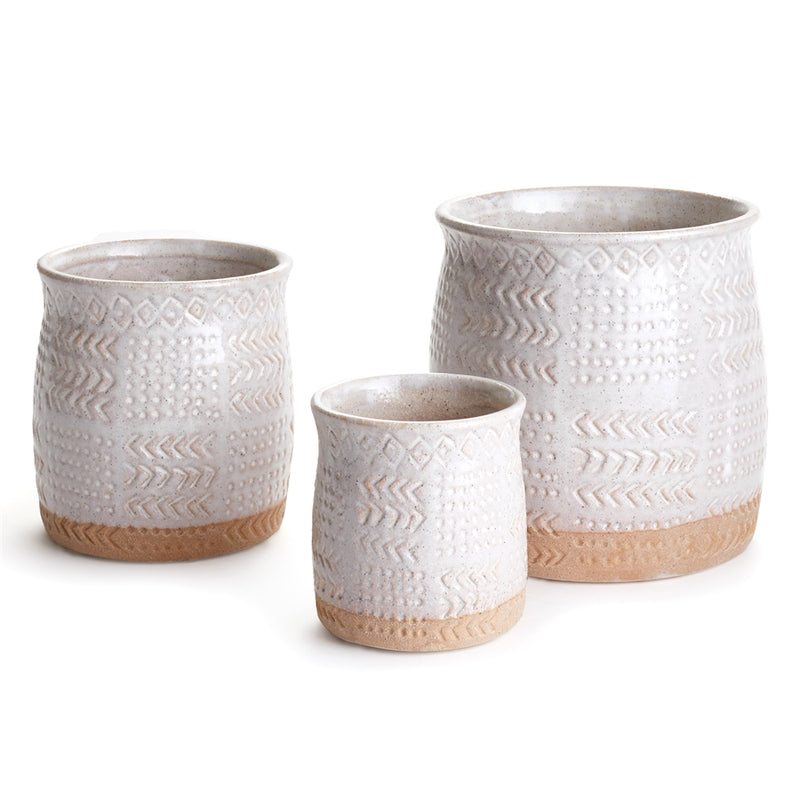 Napa Home Garden, AMORY POTS ,SET OF 3 WH,lk205wh