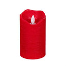 Heartfelt Cheer LED Table Decor Wax LED Moving Wick Candle, Red, Set of 3