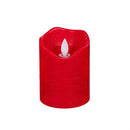 Heartfelt Cheer LED Table Decor Wax LED Moving Wick Candle, Red, Set of 3