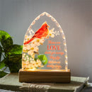 Memorial LED Table Decor Acrylic and Wood, Cardinal, Those We Love Don't Go Away, 8"H