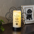 Memorial Pet LED Candle with Flickering Flame and Paw Metal Base, Your Paw Prints Never Fade, 8"H