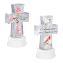 Memorial LED Table Decor with Water Movement, Cross, Asst of 2, 8.75"H