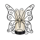 Memorial LED Candle With Flickering Flame and Butterfly Metal Base, Butterflies are Whispers, 9"H