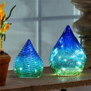 Cottage Garden LED Table Decor Glass Ombre Teardrop, Set of 2