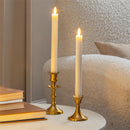 Snowbirds LED Table Decor Wax Taper Candle, White, 9.5"H, Set of 2