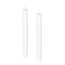 Snowbirds LED Table Decor Wax Taper Candle, White, 9.5"H, Set of 2