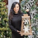 Winter Grove LED Table Decor Wood Lantern with LED Candle Opportunity Buy, 18.5"