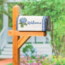 Welcome Blue Hydrangea Mailbox Cover