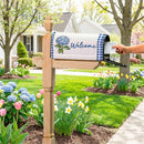 Welcome Blue Hydrangea Mailbox Cover