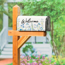 Welcome Blue Wildflower Mailbox Cover