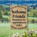 Welcome Friends Moire Flag Garden