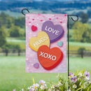 Candy Hearts Moire Garden Flag Garden