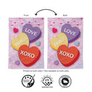 Candy Hearts Moire Garden Flag Garden