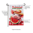 Sweet Summer Piggy Watermelon Moire Garden Flag