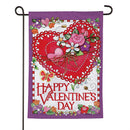 Hearts & Flowers Moire Flag Garden