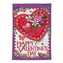 Hearts & Flowers Moire Flag Garden