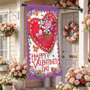 Hearts & Flowers Moire Flag House