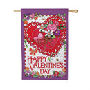 Hearts & Flowers Moire Flag House