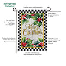 Merry Christmas Holly Moire Garden Flag Garden