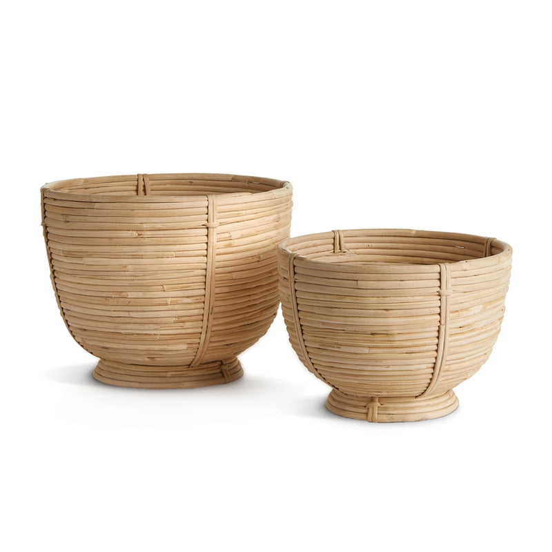 Napa Home Garden, CANE RATTAN DECORTV FOOTED BOWLS ,SET OF 2,n2db01