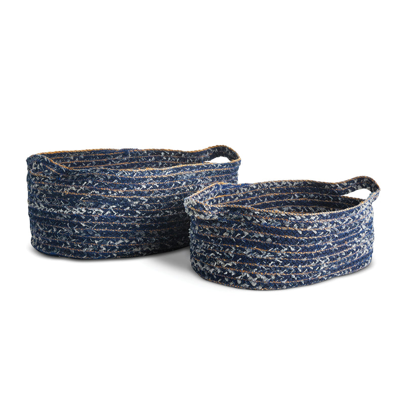 NAPA Home & Garden, DENIM OVAL BASKETS, SET OF 2,N2DB06