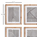 NAPA Home & Garden, ACHROMATIC LINEAR PETITE PRINTS, SET OF 4,N2NH13