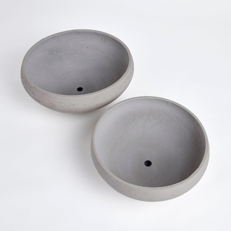 NAPA Home & Garden, CONCRETELITE TERRANEA LOW BOWLS, SET OF 2,N3AC06GY